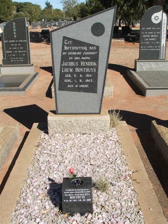 BONTHUYS Jacobus Hendrik Louw 1914-1963 &amp; Maria Magdalena 1913-2005