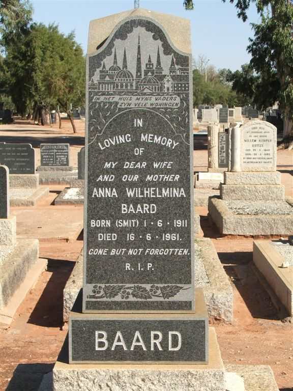 BAARD Anna Wilhelmina nee SMIT 1911-1961