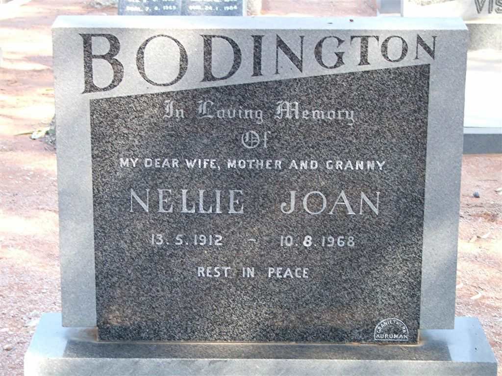 BODINGTON Nellie Joan 1912-1968