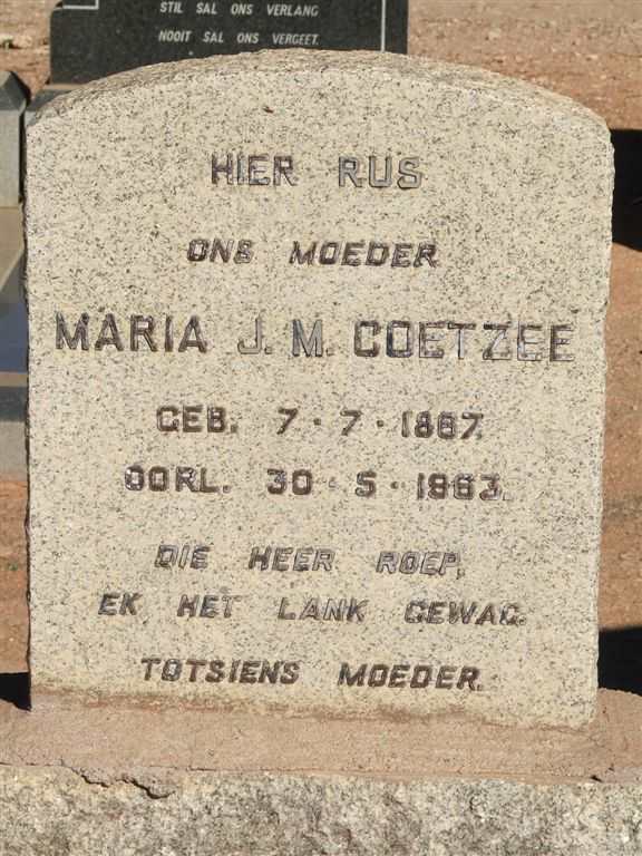COETZEE Maria J.M. 1887-1963