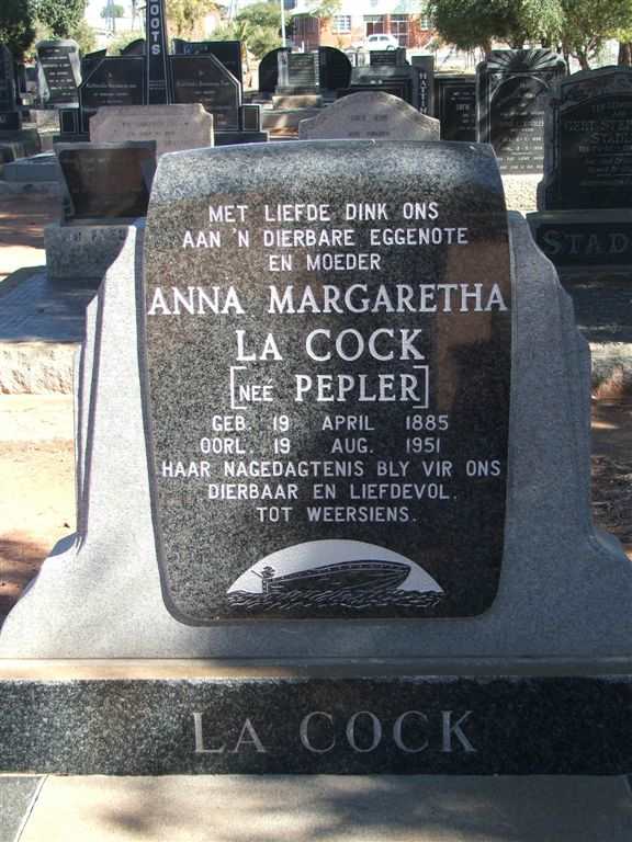 COCK Anna Margaretha, la nee PEPLER 1885-1951