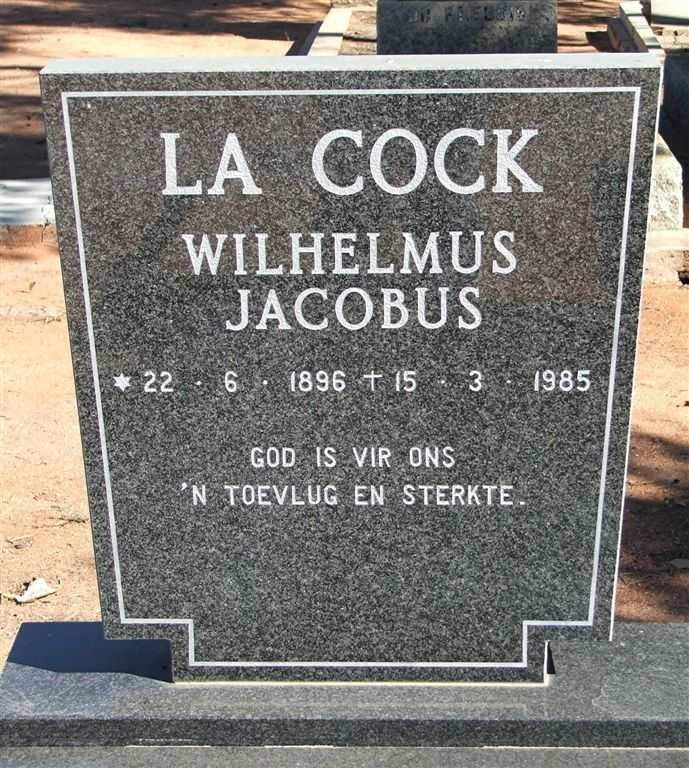 COCK Wilhelmus Jacobus, la 1896-1985