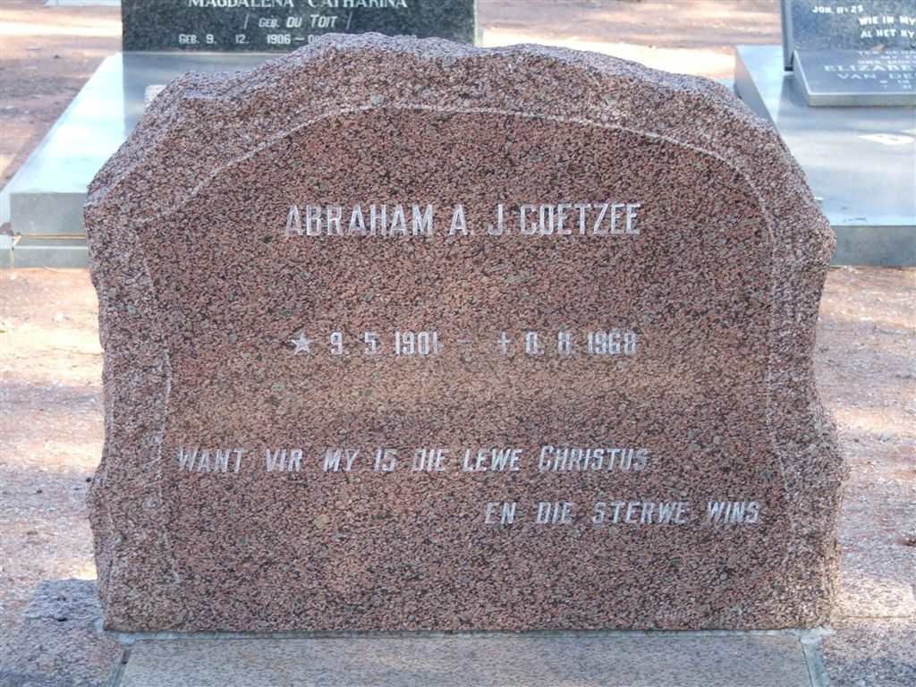 COETZEE Abraham A.J. 1901-1968