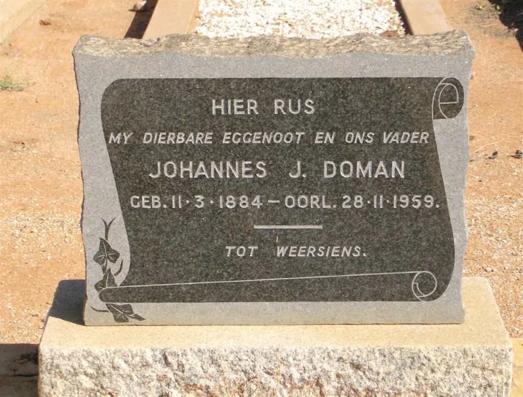 DOMAN Johannes J. 1884-1959
