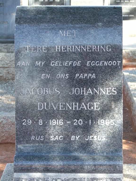 DUVENHAGE Jacobus Johannes 1916-1965