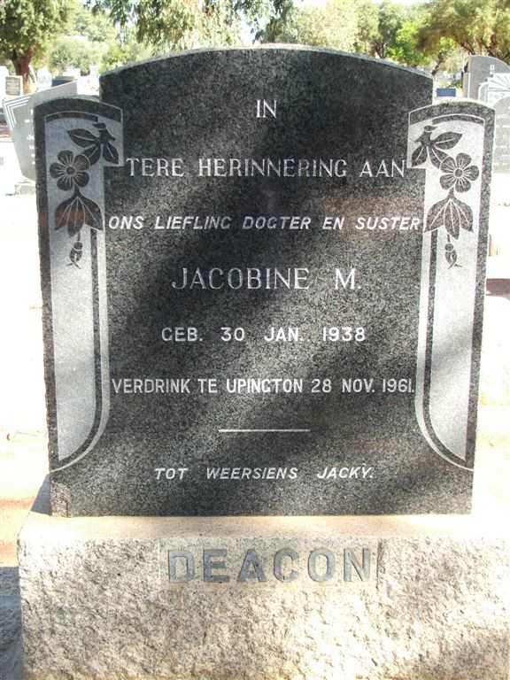 DEACON Jacobine M. 1938-1961