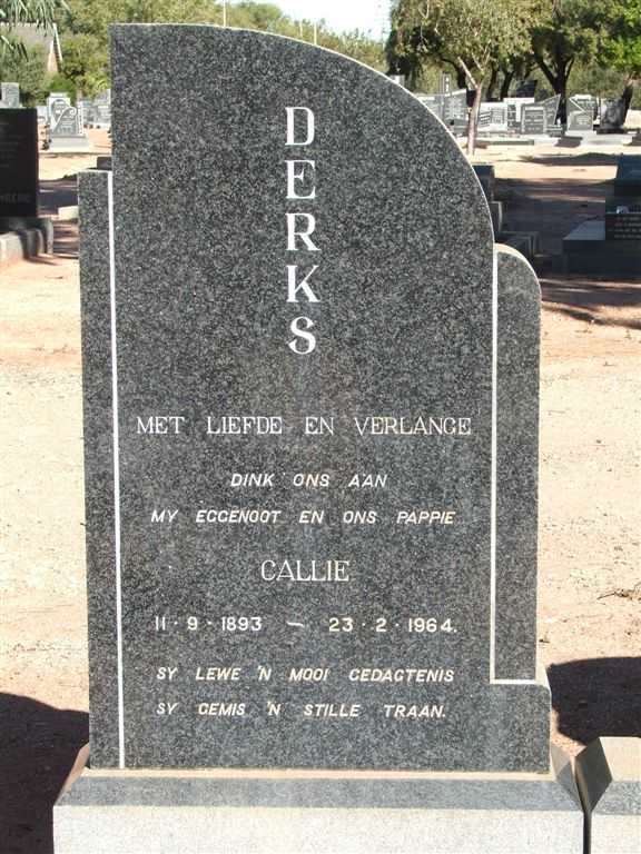 DERKS Callie 1893-1964