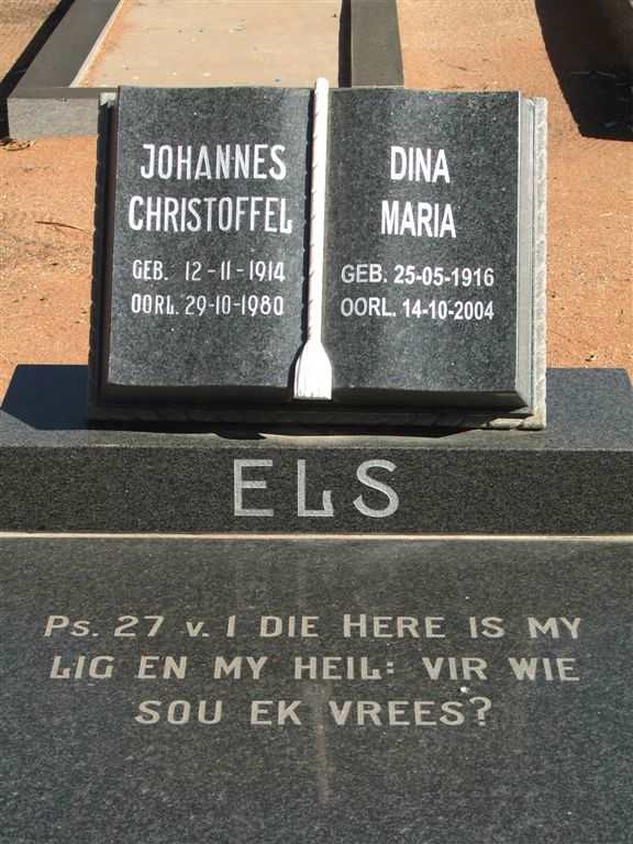 ELS Johannes Christoffel 1914-1980 &amp; Dina Maria 1916-2004