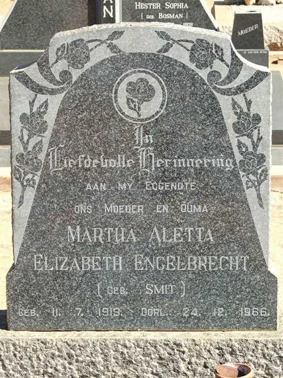 ENGELBRECHT Martha Aletta Elizabeth nee SMIT 1919-1966