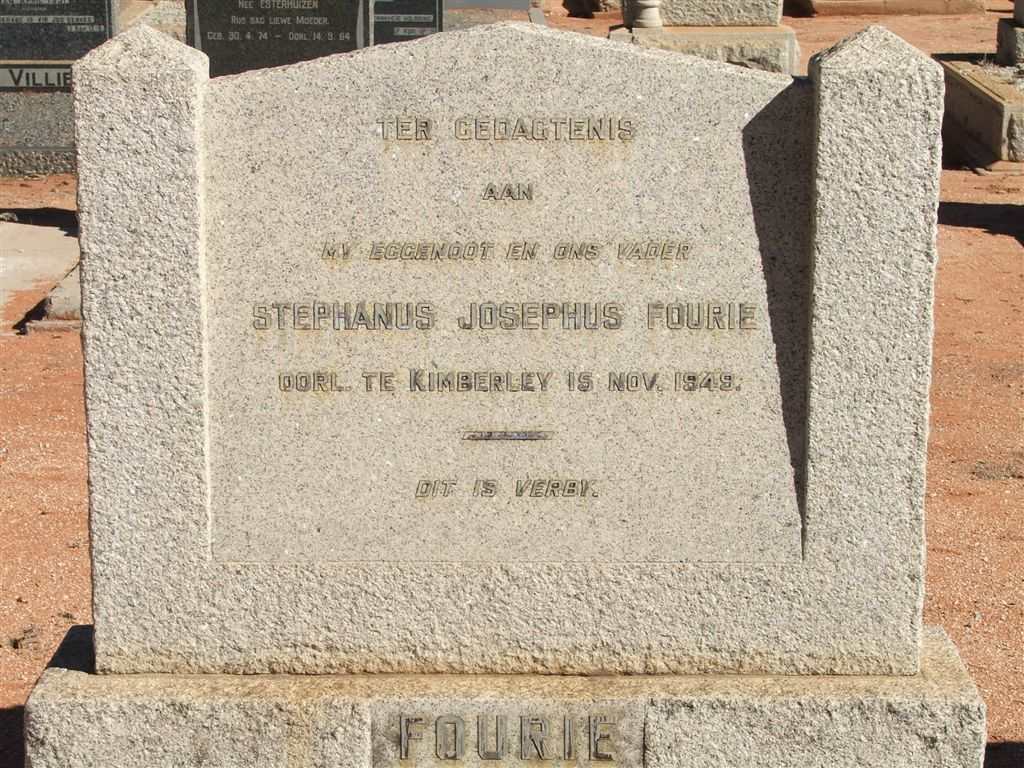 FOURIE Stephanus Josephus -1949