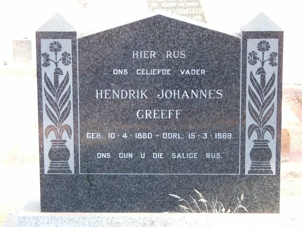 GREEFF Hendrik Johannes 1880-1969