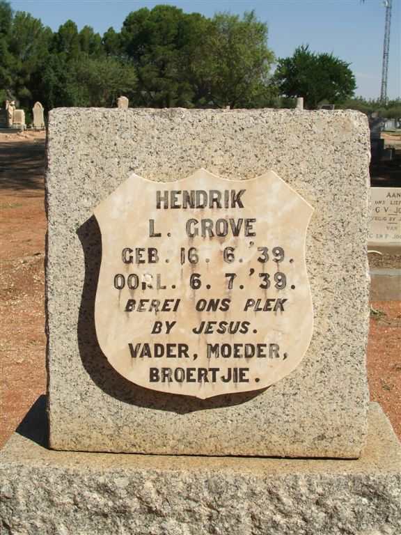 GROVE Hendrik L. 1939-1939