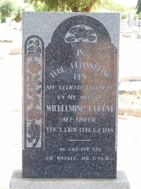 GROVE Wilhelmina J. nee VISAGIE 1896-1948
