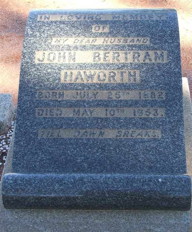 HAWORTH John Bertram 1882-1953