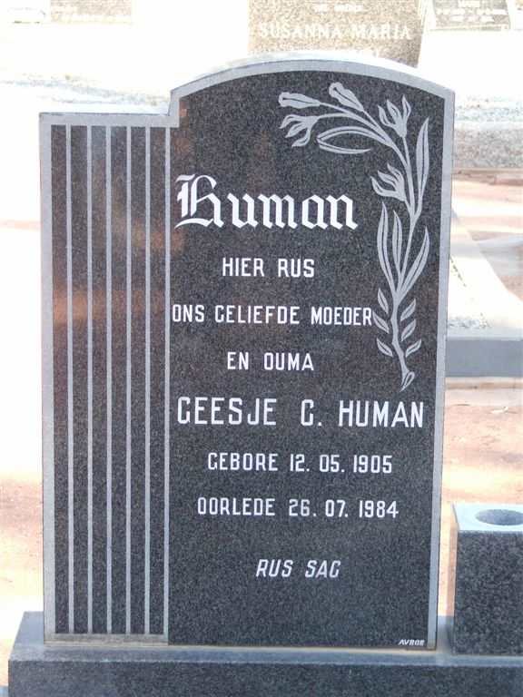 HUMAN Geesje C. 1905-1984
