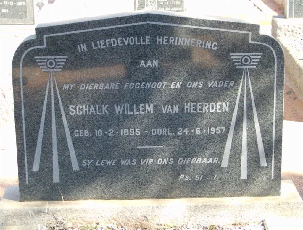 HEERDEN Schalk Willem, van 1895-1957