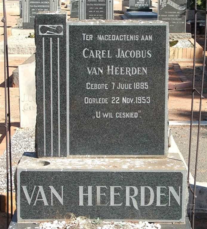 HEERDEN Carel Jacobus, van 1885-1953