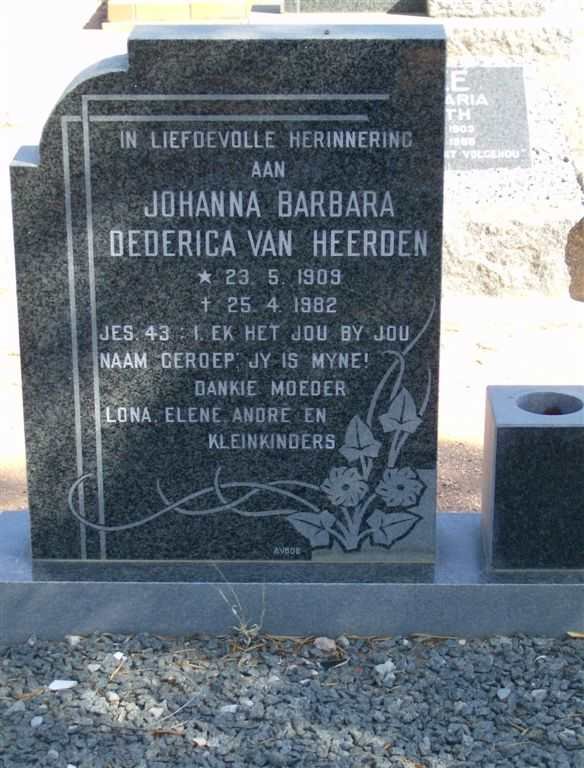 HEERDEN Johanna Barbara Dederica, van 1909-1982