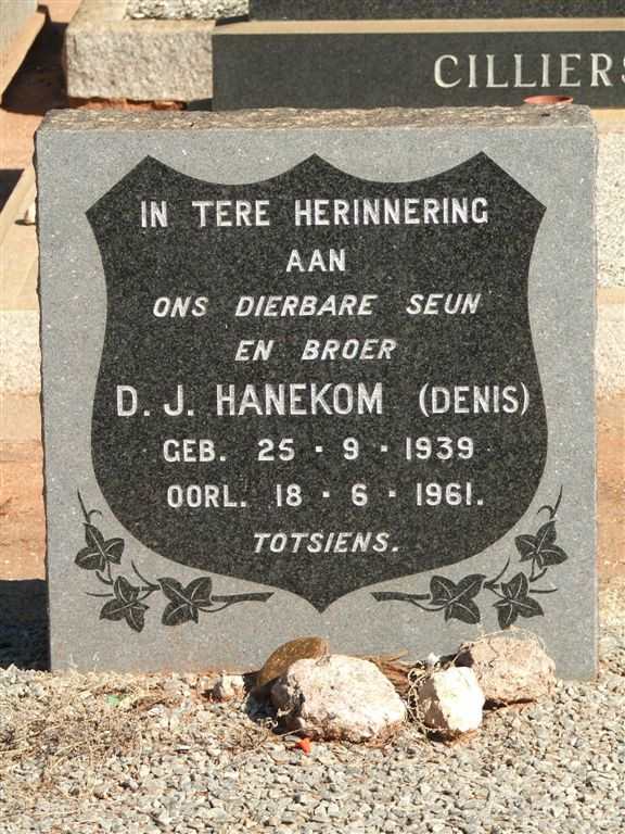 HANEKOM D.J. 1939-1961