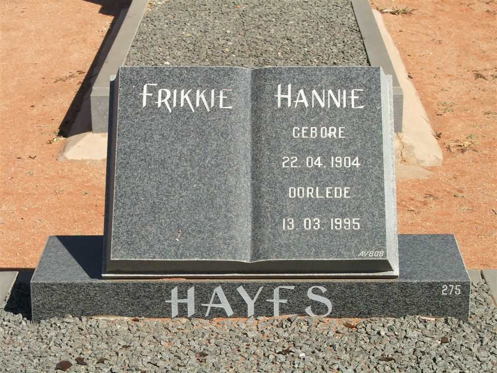 HAYES Hannie 1904-1995