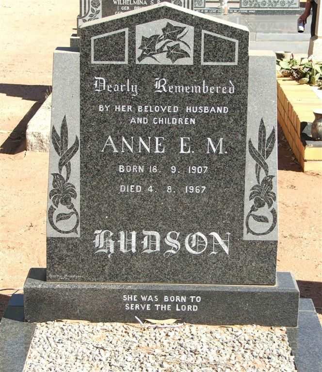 HUDSON Anne E. M. 1907-1967