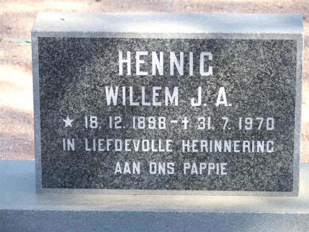 HENNIG Willem J.A. 1898-1970