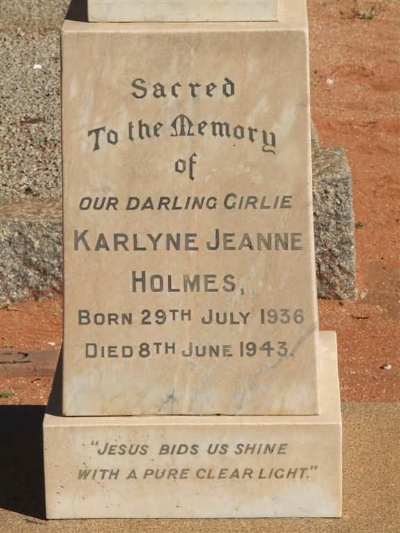HOLMES Karlyne Jeanne 1936-1943