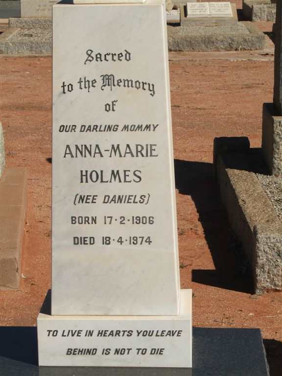 HOLMES Anna-Marie nee DANIELS 1906-1974