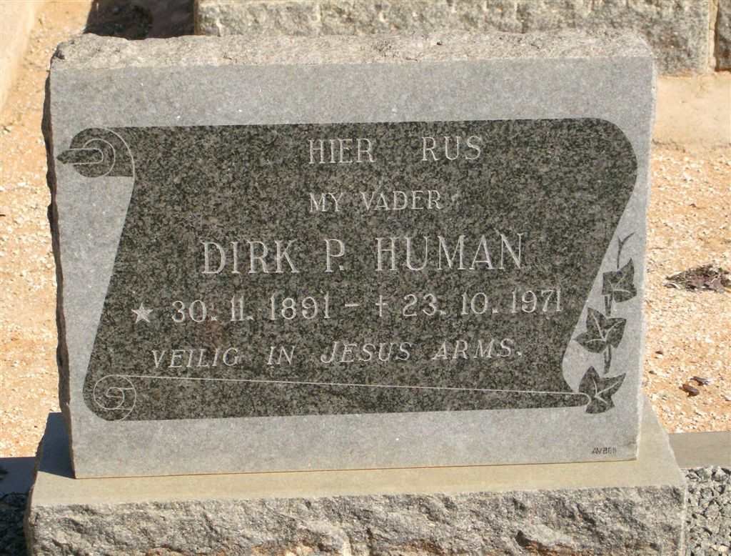 HUMAN Dirk P. 1891-1971