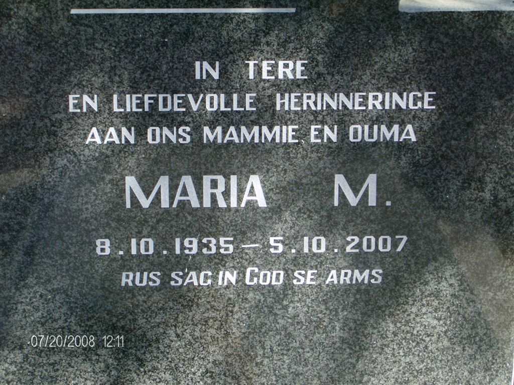 HUMAN Maria M. 1935-2007