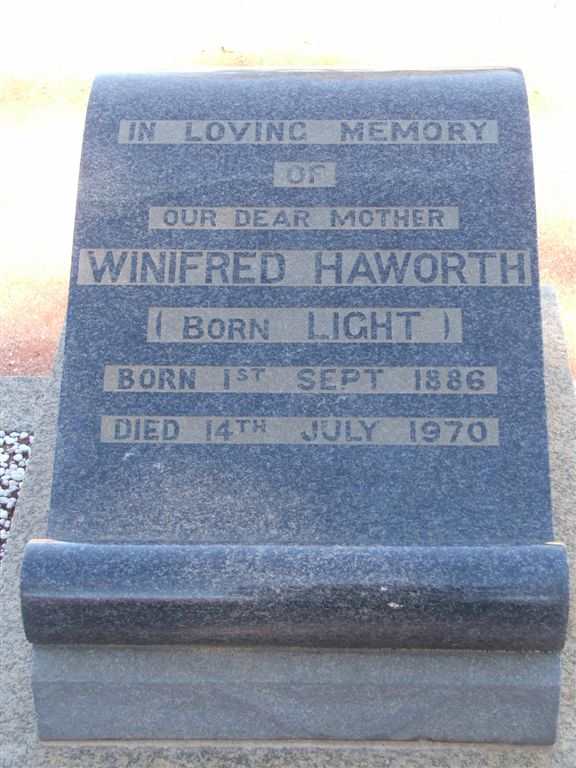 HAWORTH Winifred nee LIGHT 1886-1970