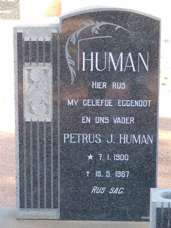 HUMAN Petrus J. 1900-1967