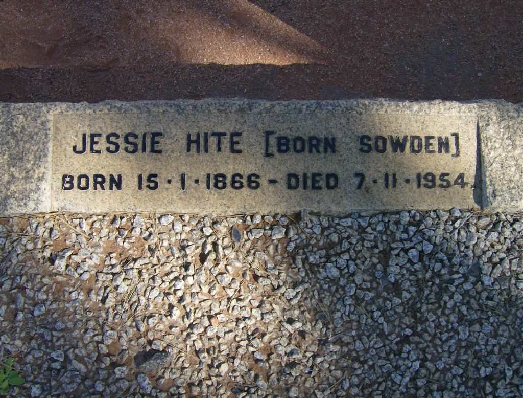 HITE Jessie nee SOWDEN 1866-1954