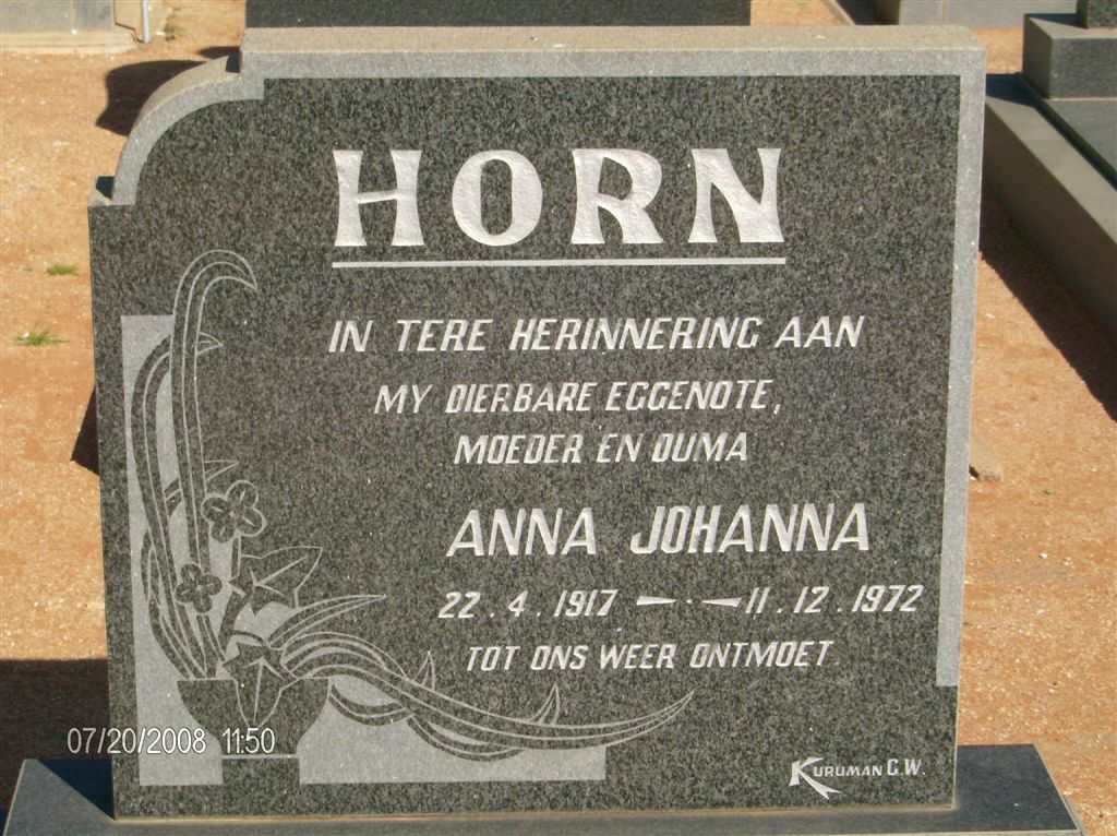 HORN Anna Johanna 1917-1972