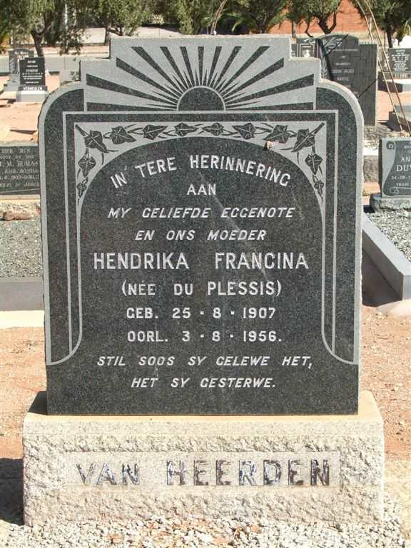 HEERDEN Hendrika Francina, van nee DU PLESSIS 1907-1956
