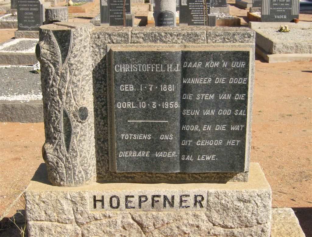 HOEPFNER Christoffel H.J. 1881-1958