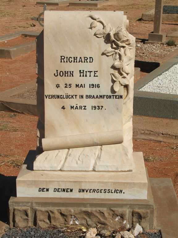 HITE Richard John 1916-1937