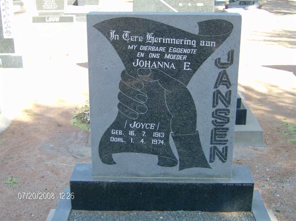 JANSEN Johanna E. 1913-1974