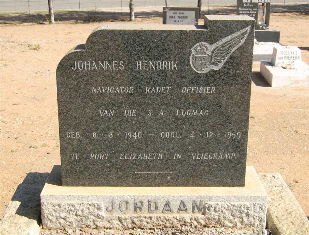 JORDAAN Johannes Hendrik 1940-1959