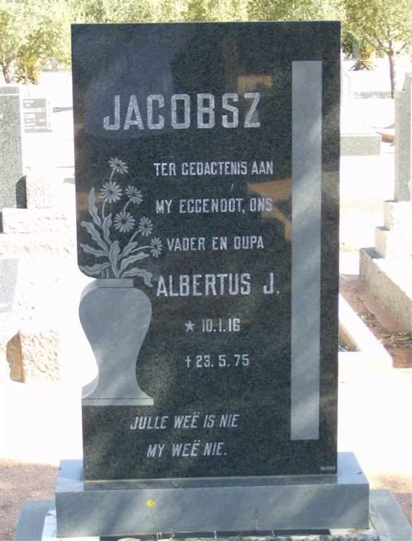 JACOBSZ Albertus J. 1916 -1975