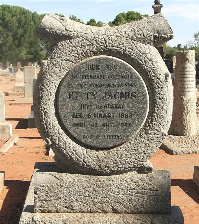 JACOBS Kitty nee DE KLERK 1886-1943