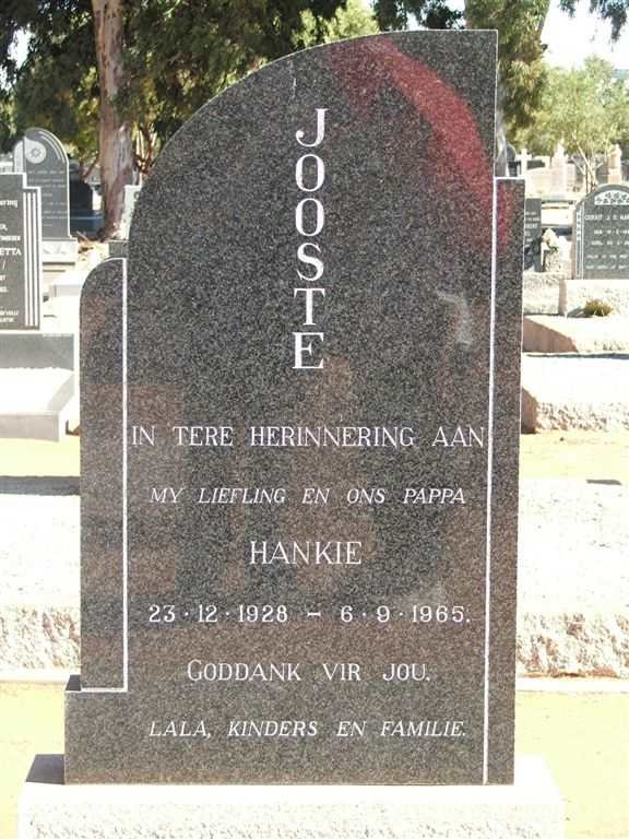 JOOSTE Hankie 1928-1965