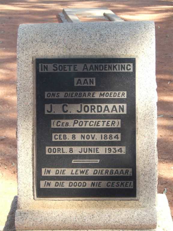 JORDAAN J.C. nee POTGIETER 1884-1934