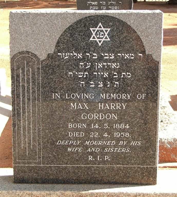 GORDON Max Harry 1884-1958