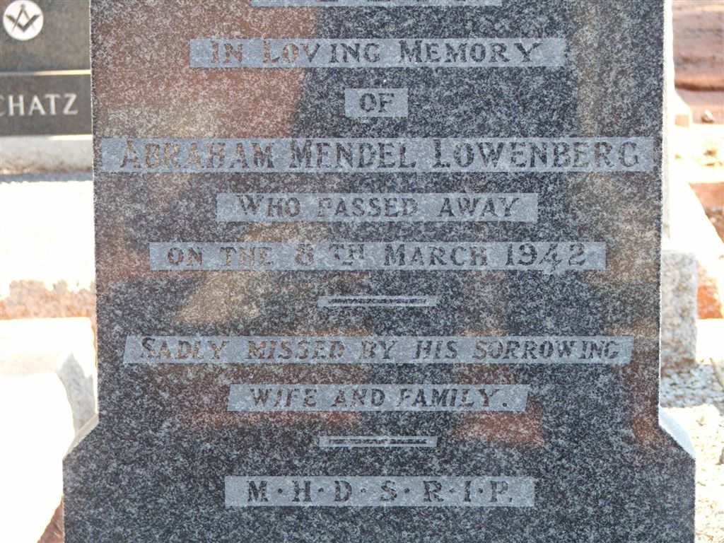 LOWENBERG Abraham Mendel -1942