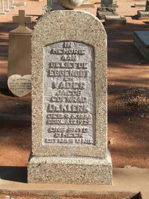 KLERK Jacob Coenrad, de 1886-1929