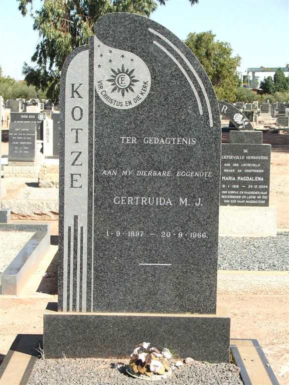 KOTZE Gertruida M.J. 1897-1966