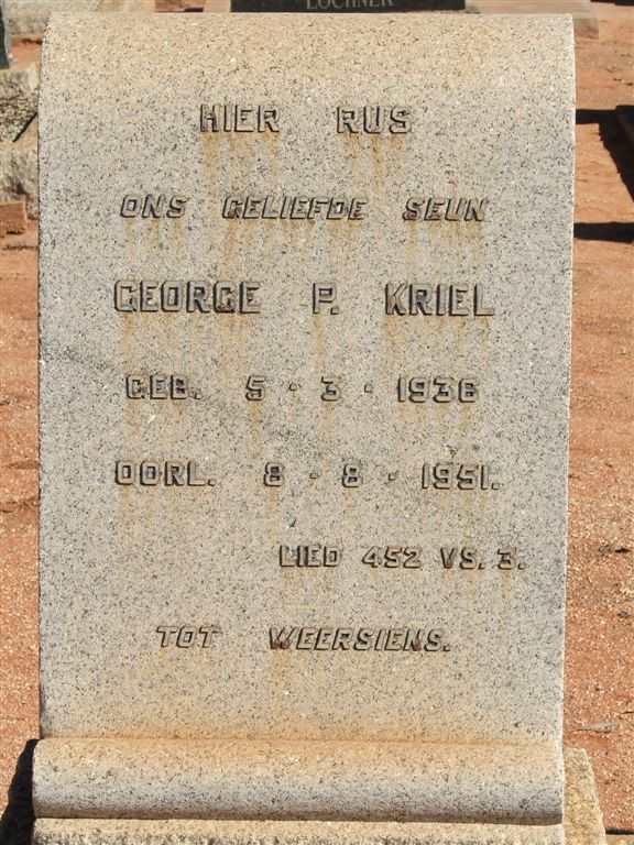 KRIEL George P. 1936-1951