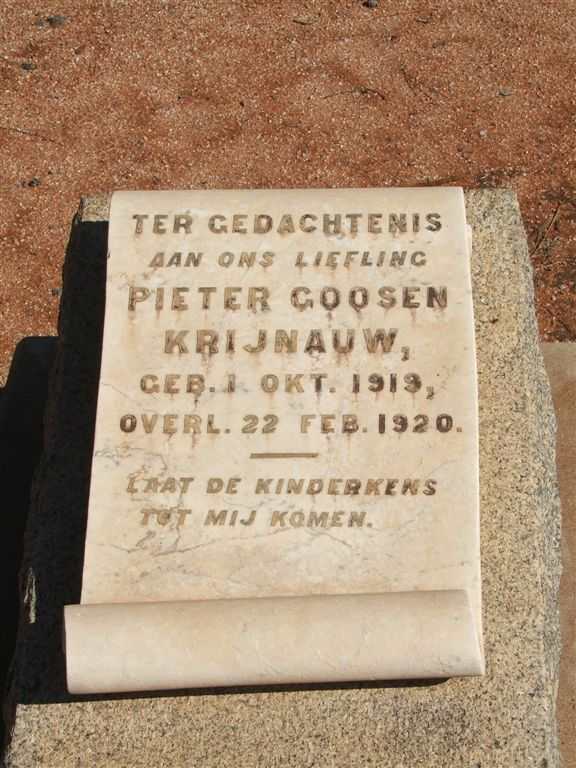 KRIJNAUW Pieter Goosen 1919-1920