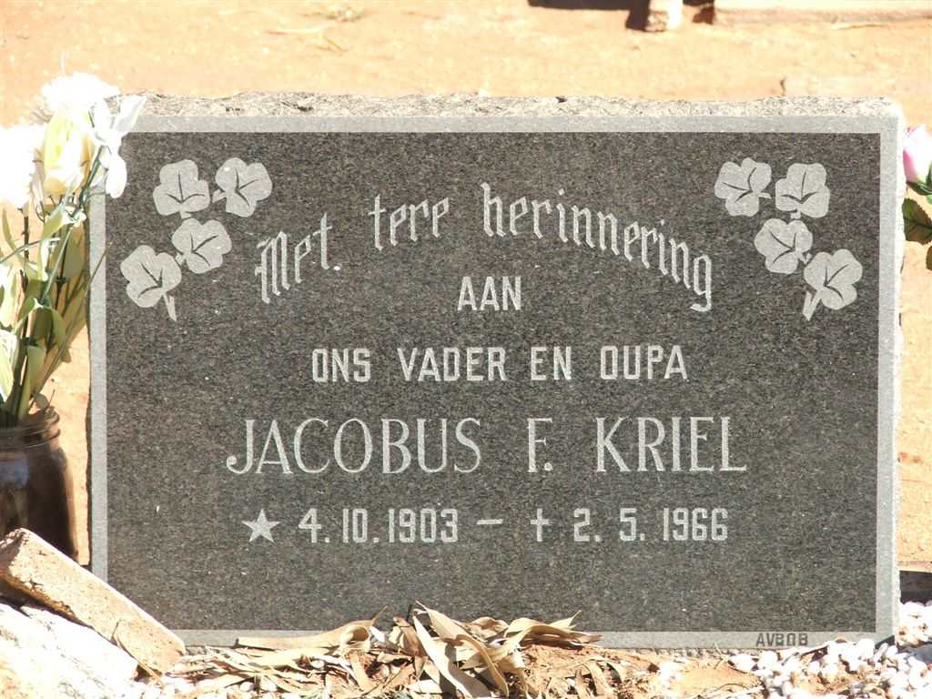KRIEL Jacobus F. 1903-1966